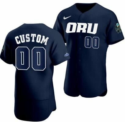 Custom ORU Golden Eagles Jersey 2023 College World Series Name and Number NCAA Baseball Navy #00