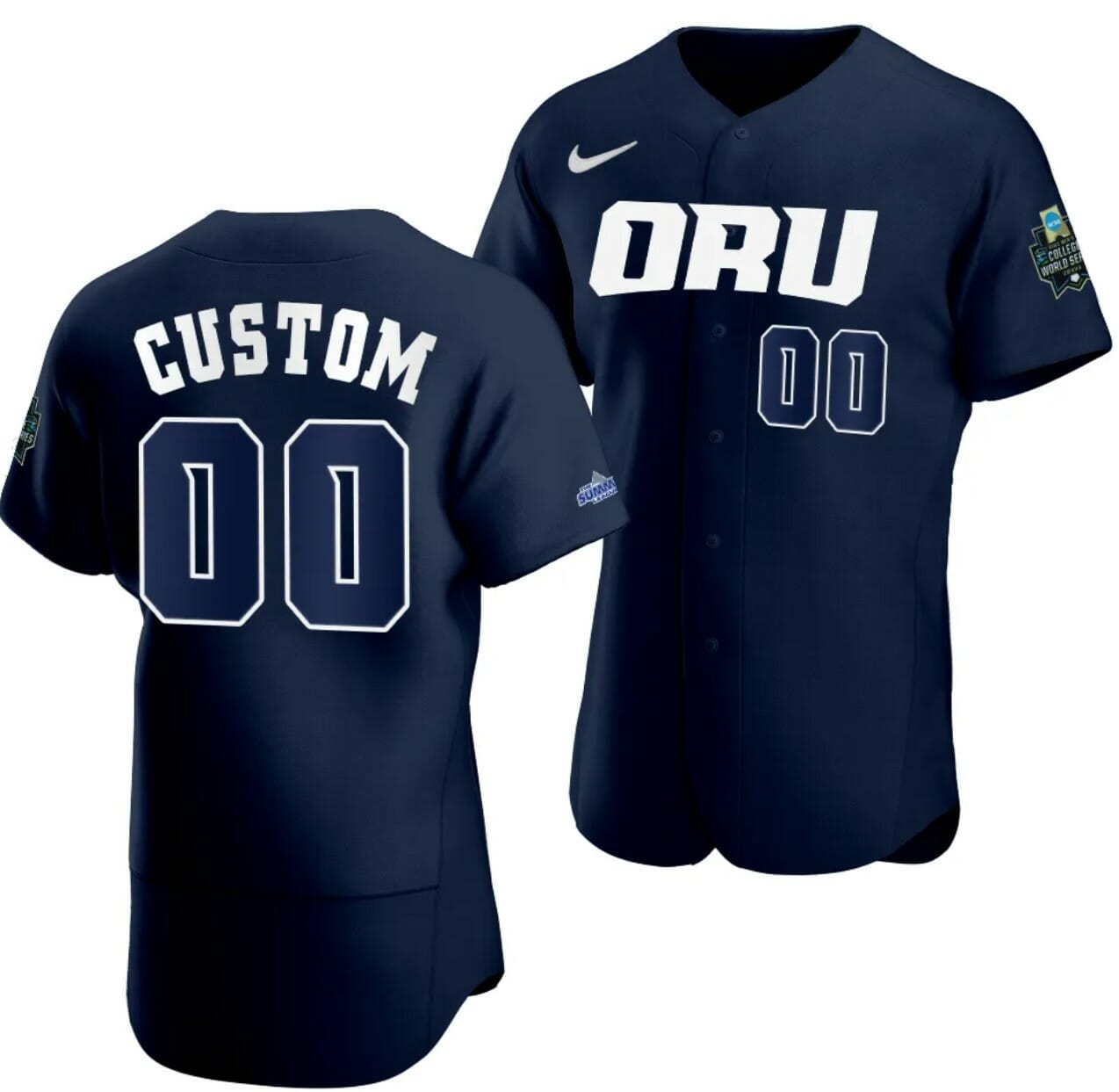 Custom ORU Golden Eagles Jersey 2023 College World Series Name and Number NCAA Baseball Navy #00