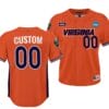 Custom Virginia Cavaliers Jersey 2023 College World Series Name and Number NCAA Baseball Orange #00
