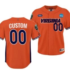 Custom Virginia Cavaliers Jersey 2023 College World Series Name and Number NCAA Baseball Orange #00