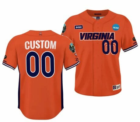 Custom Virginia Cavaliers Jersey 2023 College World Series Name and Number NCAA Baseball Orange #00