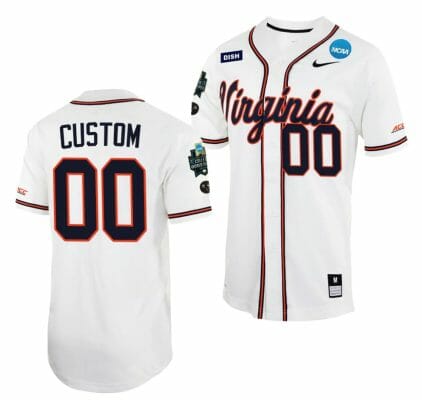 Custom Virginia Cavaliers Jersey 2023 College World Series Name and Number NCAA Baseball White #00