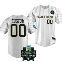 Custom WF Demon Deacons Jersey 2023 College World Series Name and Number NCAA Baseball White #00