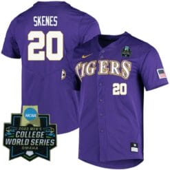 2023 College World Series Paul Skenes Jersey LSU Tigers NCAA Baseball Purple#20