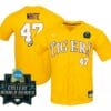 2023 College World Series Tommy White Jersey LSU Tigers NCAA Baseball Gold #47