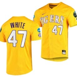 Tommy White Jersey 2023 College World Series LSU Tigers NCAA Baseball Gold #47