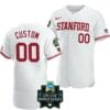 Custom Stanford Cardinal Jersey 2023 NCAA Baseball College World Series Name and Number OMAHA 8 White #00
