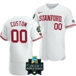 Custom Stanford Cardinal Jersey 2023 NCAA Baseball College World Series Name and Number OMAHA 8 White #00