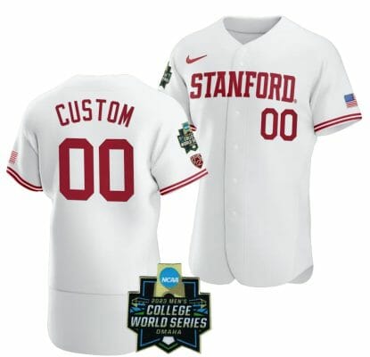 Custom Stanford Cardinal Jersey 2023 NCAA Baseball College World Series Name and Number OMAHA 8 White #00