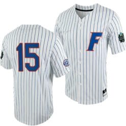 BT Riopelle Jersey Florida Gators #15 White Royal 2023 College World Series NCAA Baseball