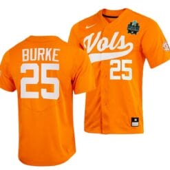 Blake Burke Jersey Tennessee Volunteers #25 Orange 2023 NCAA Baseball College World Series