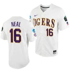 Brady Neal Jersey LSU Tigers #16 White 2023 College World Series NCAA Baseball