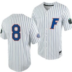 Brandon Sproat Jersey Florida Gators #8 White Royal 2023 College World Series NCAA Baseball