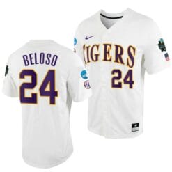 Cade Beloso Jersey LSU Tigers #24 White 2023 College World Series NCAA Baseball