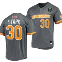Cal Stark Jersey Tennessee Volunteers #30 Gray 2023 NCAA Baseball College World Series