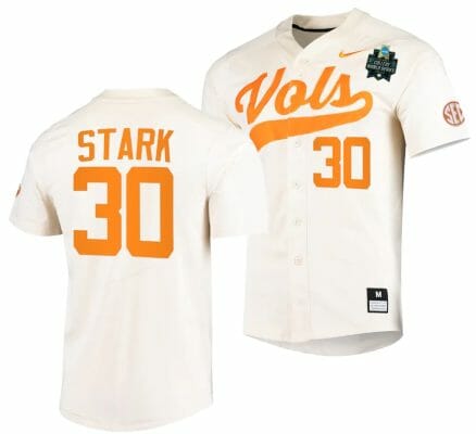 Cal Stark Jersey Tennessee Volunteers #30 Natural 2023 NCAA Baseball College World Series