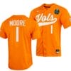 Christian Moore Jersey Tennessee Volunteers #1 Orange 2023 NCAA Baseball College World Series