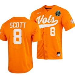 Christian Scott Jersey Tennessee Volunteers #8 Orange 2023 NCAA Baseball College World Series