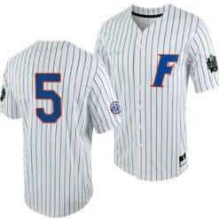 Colby Halter Jersey Florida Gators #5 White Royal 2023 College World Series NCAA Baseball