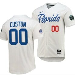 Custom Florida Gators Jersey Name and Number 2023 College World Series Replica White NCAA Baseball