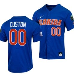 Custom Florida Gators Jersey Name and Number 2023 College World Series Royal NCAA Baseball