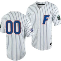 Custom Florida Gators Jersey Name and Number 2023 College World Series White Royal Full-Button NCAA Baseball