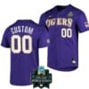 Custom LSU Tigers Jersey Name and Number Baseball NCAA 2023 College World Series Purple