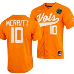 Griffin Merritt Jersey Tennessee Volunteers #10 Orange 2023 NCAA Baseball College World Series