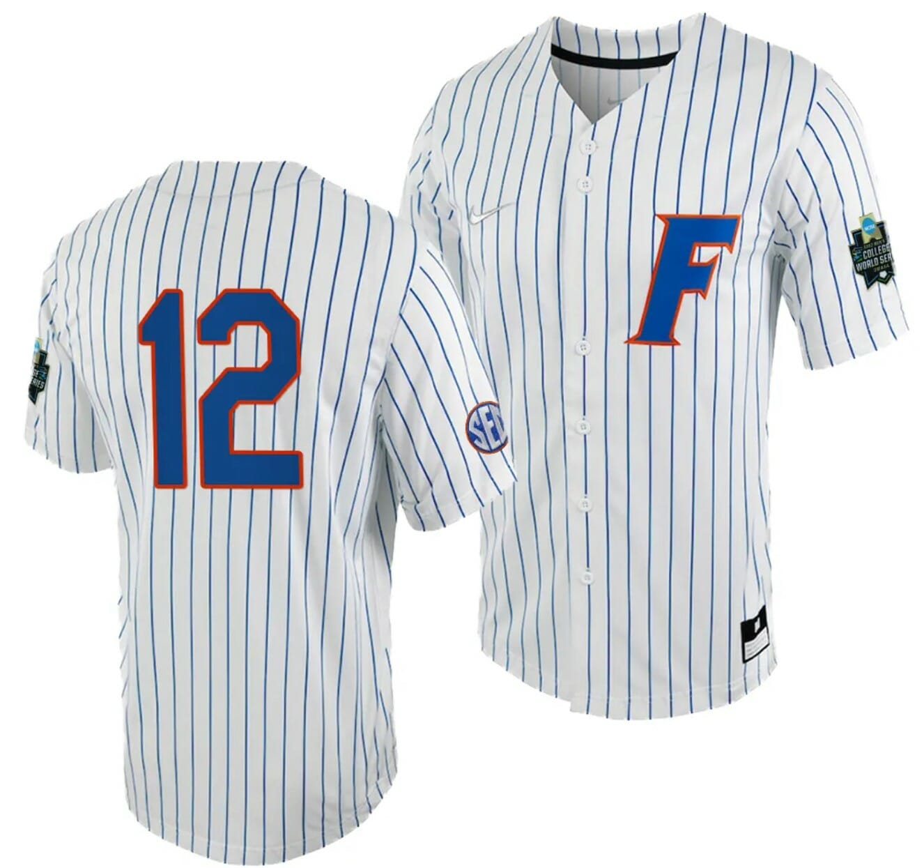 Hurston Waldrep Jersey Florida Gators #12 White Royal 2023 College World Series NCAA Baseball