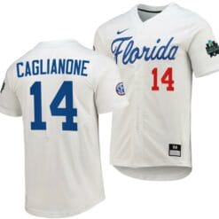Jac Caglianone Jersey Florida Gators 2023 College World Series White #14 Replica NCAA Baseball