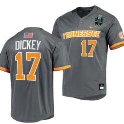 Jared Dickey Jersey Tennessee Volunteers #17 Gray 2023 NCAA Baseball College World Series
