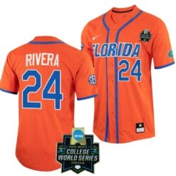 Josh Rivera Jersey Florida Gators #24 Orange NCAA 2023 College World Series Baseball