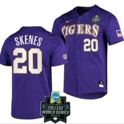 LSU Tigers Baseball Paul Skenes Jersey NCAA 2023 College World Series Purple #20