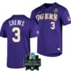 LSU Tigers Dylan Crews Jersey NCAA 2023 College World Series Purple Baseball #3