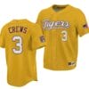 LSU Tigers Dylan Crews Jersey NCAA Baseball 2023 College World Series Champions Gold #3