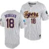LSU Tigers Tre Morgan Jersey 2023 College World Series White Purple #18 NCAA Baseball