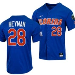Luke Heyman Jersey Florida Gators 2023 College World Series Royal #28 NCAA Baseball