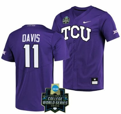 Austin Davis Jersey NCAA 2023 College World Series TCU Horned Frogs Baseball Purple #11