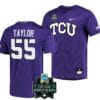 Brayden Taylor Jersey NCAA 2023 College World Series TCU Horned Frogs Baseball Purple #55