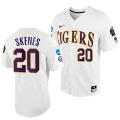 Paul Skenes Jersey LSU Tigers #20 White 2023 College World Series NCAA Baseball