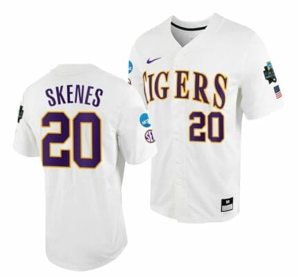 Paul Skenes Jersey LSU Tigers #20 White 2023 College World Series NCAA Baseball