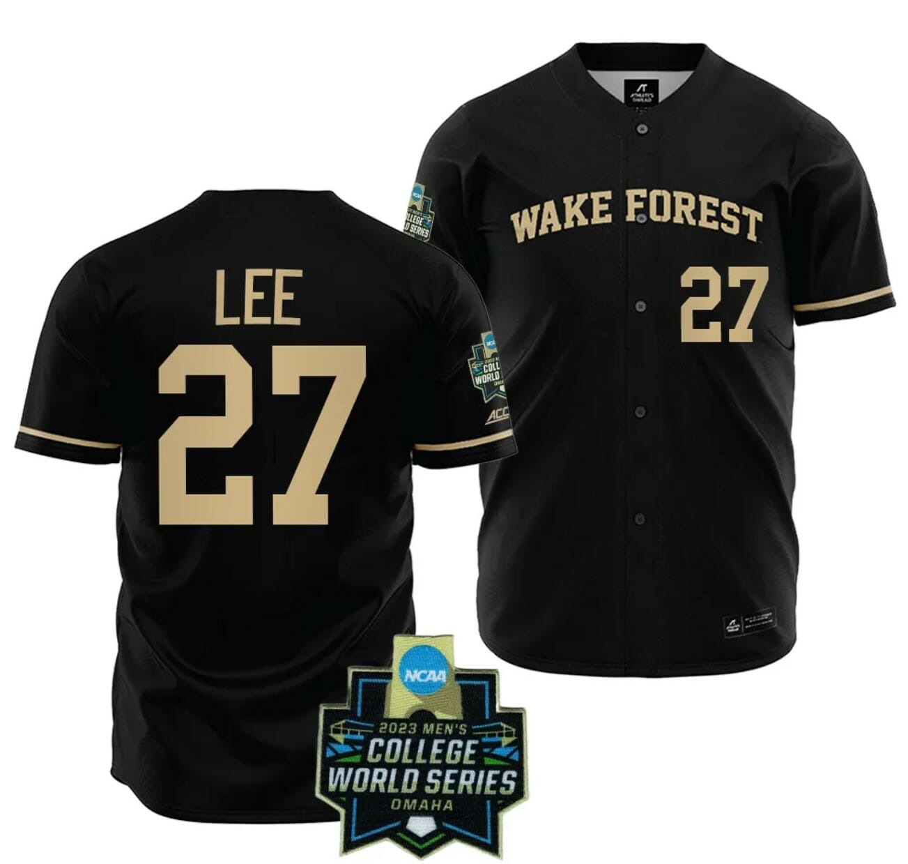 Bennett Lee Jersey Wake Forest Demon Deacons Baseball NCAA 2023 College World Series Black #27