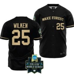 Brock Wilken Jersey Wake Forest Demon Deacons Baseball NCAA 2023 College World Series Black #25