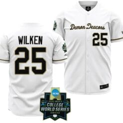Brock Wilken Jersey Wake Forest Demon Deacons Baseball NCAA 2023 College World Series White #25