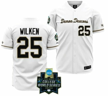 Brock Wilken Jersey Wake Forest Demon Deacons Baseball NCAA 2023 College World Series White #25
