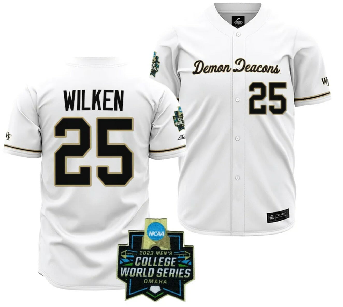 Brock Wilken Jersey Wake Forest Demon Deacons Baseball NCAA 2023 College World Series White #25