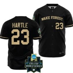 Josh Hartle Jersey Wake Forest Demon Deacons Baseball NCAA 2023 College World Series Black #23