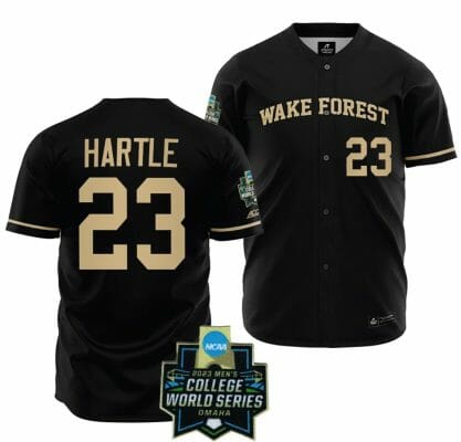 Josh Hartle Jersey Wake Forest Demon Deacons Baseball NCAA 2023 College World Series Black #23