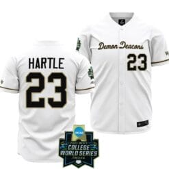 Josh Hartle Jersey Wake Forest Demon Deacons Baseball NCAA 2023 College World Series White #23