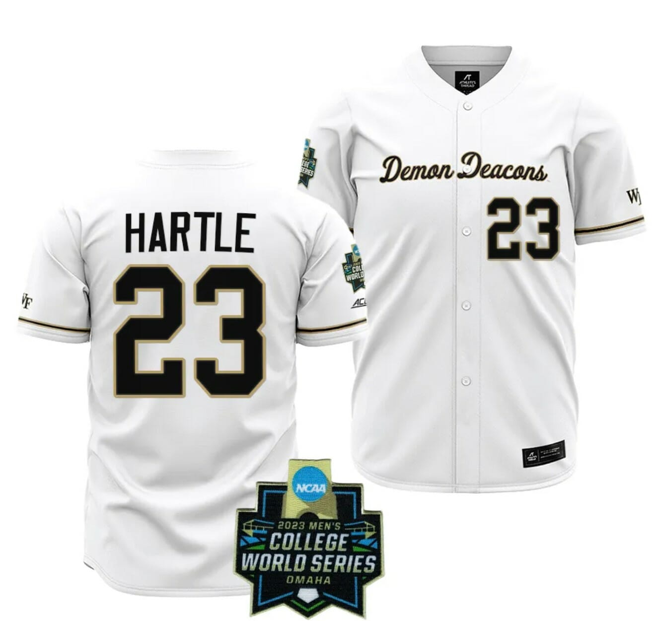 Josh Hartle Jersey Wake Forest Demon Deacons Baseball NCAA 2023 College World Series White #23
